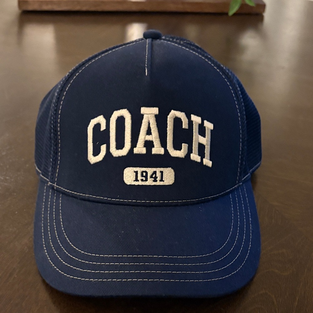 Coach Navy Blue Mesh Cap